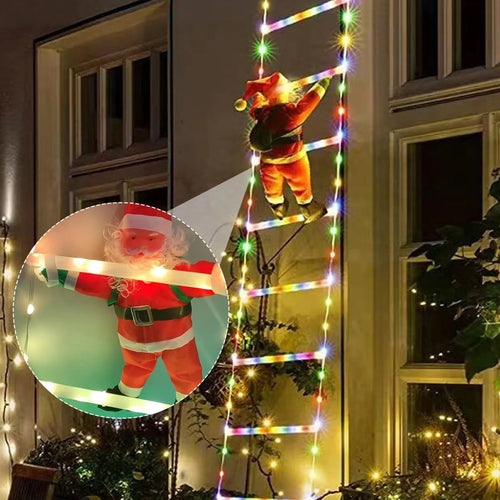 Escalera LED Navideña – ¡SANTA CLAUS ESCALANDO.! ✨