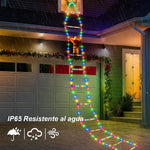 Escalera LED Navideña – ¡SANTA CLAUS ESCALANDO.! ✨