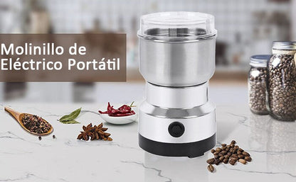 Molinillo Eléctrico Portátil de Acero Inoxidable, para Café, Especias, Semillas y Hierbas